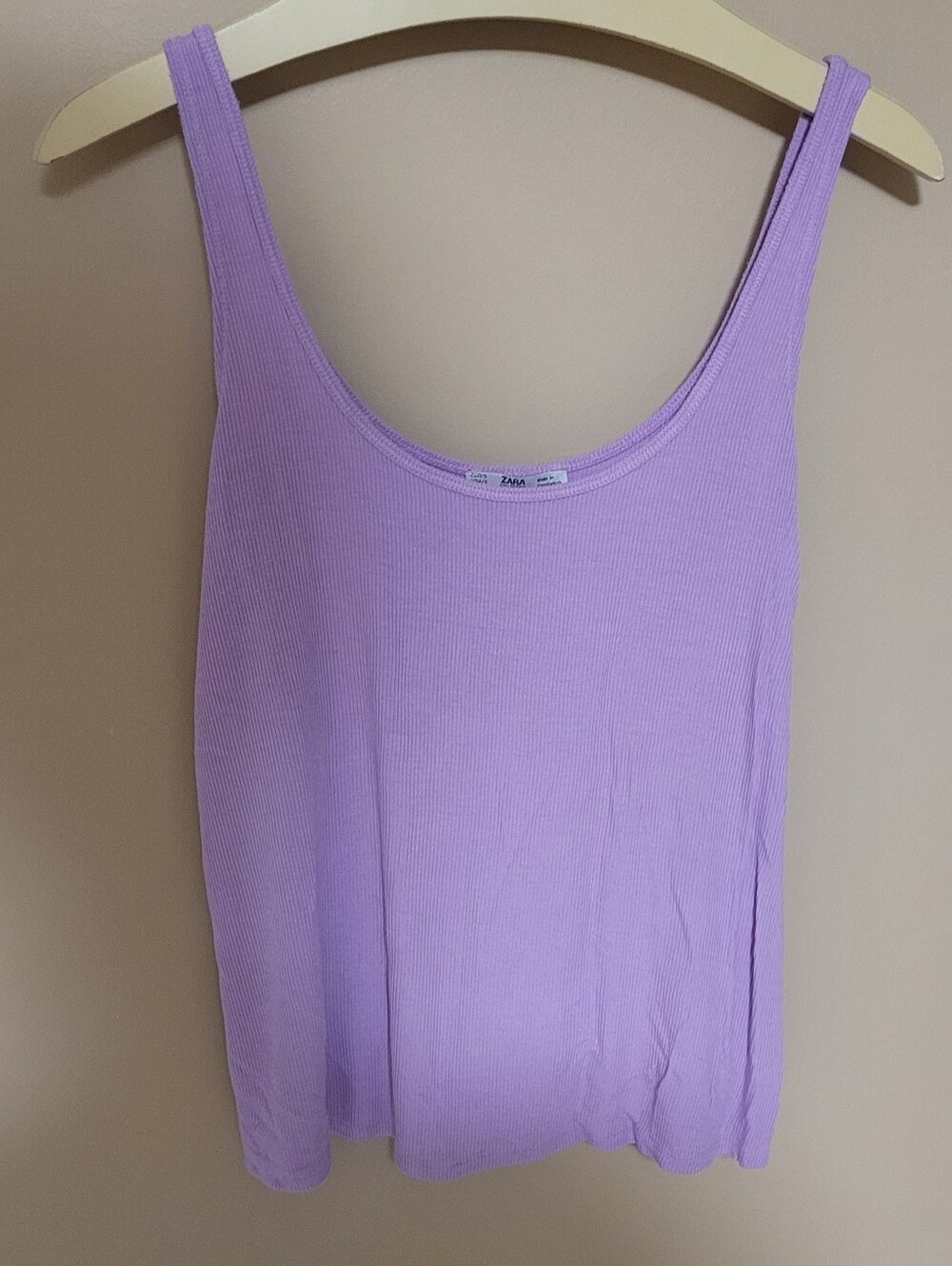 💜2 for $10💜 Bundle and save Zara Pastel Lilac Ribbed Tank Top